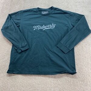 Midwesty Shirt Mens 2X Long Sleeve Green 100 Percent Cotton Graphic Tee